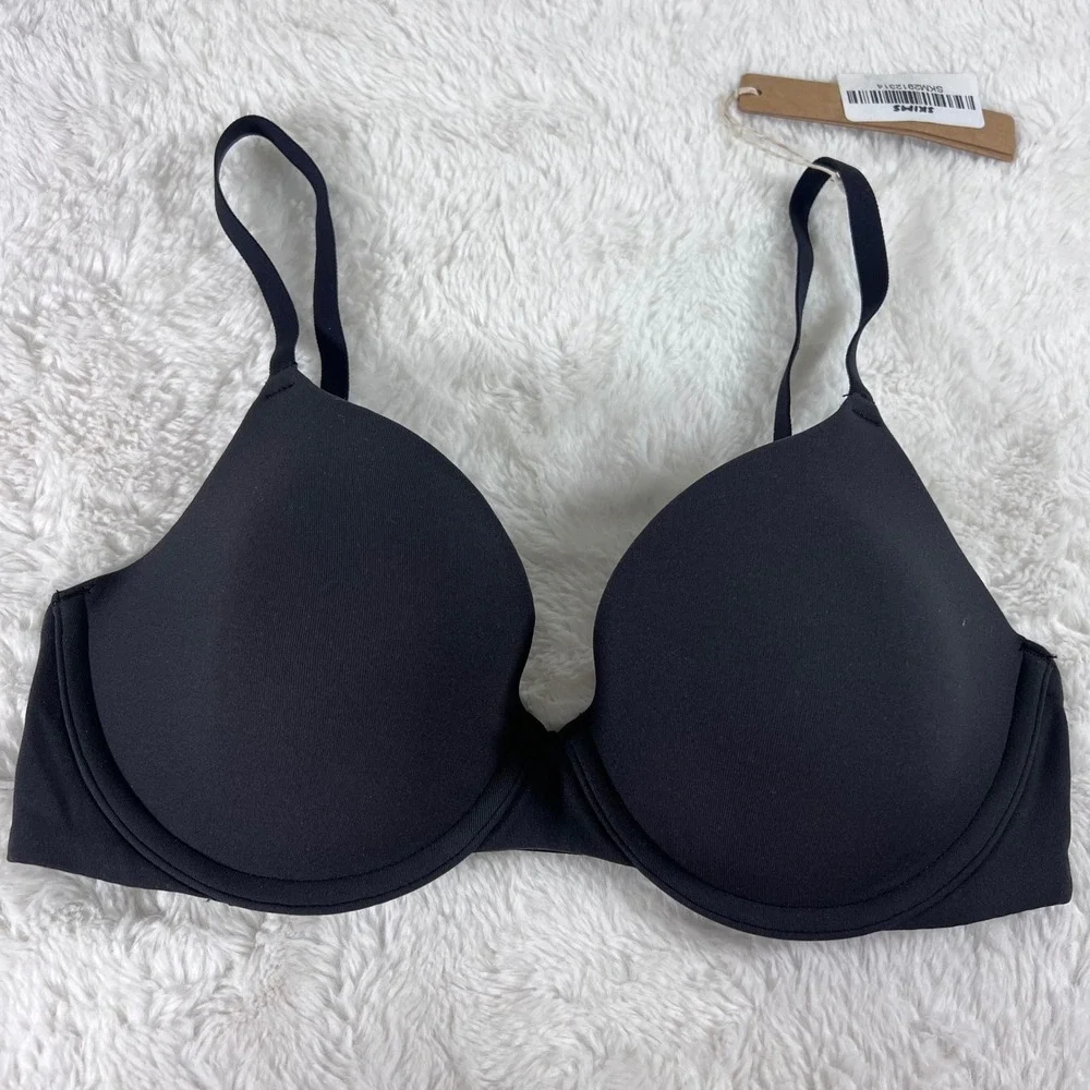 Skims‎ Fits Everybody T-Shirt Bra Onyx Black Underwire Size 32C BR-UWR-2294 NEW